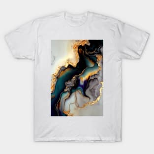 Coastal Geode Wonders - Abstract Alcohol Ink Resin Art T-Shirt